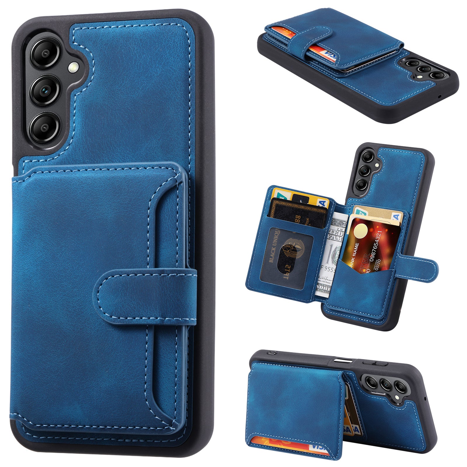 For Samsung Galaxy A55 5G Case Leather+TPU Phone Cover with RFID Blocking Wallet For Samsung Galaxy A55 5G Case Leather+TPU Phone Cover with RFID Blocking Wallet